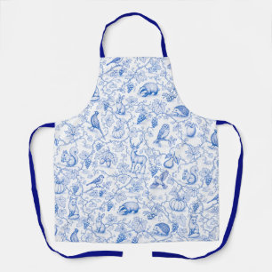 Delantal Animales del bosque Toile Azul Parras