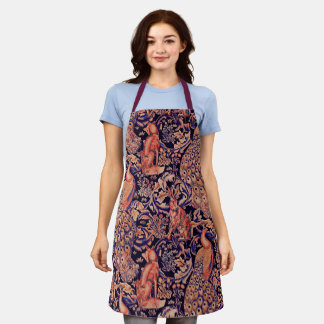 Delantal ANIMALES FORESTALES Fox, Peacock, Hare Pink Blue F
