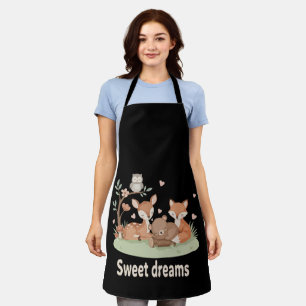Delantal Animales Lindos del Bosque Durmiendo Dulces Sueños
