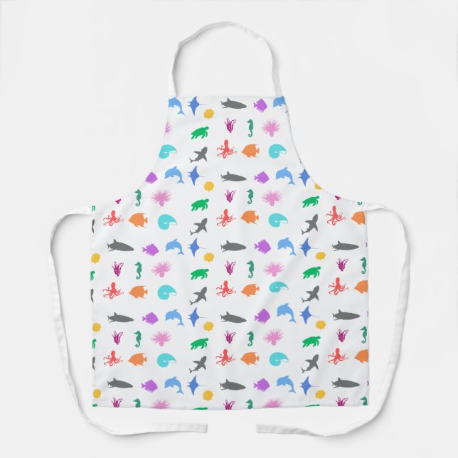 Delantal Animales marinos con estampado (Anverso)