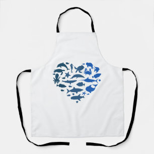 Delantal Animales marinos del corazón
