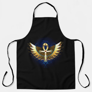 Delantal Ankh de oro con alas