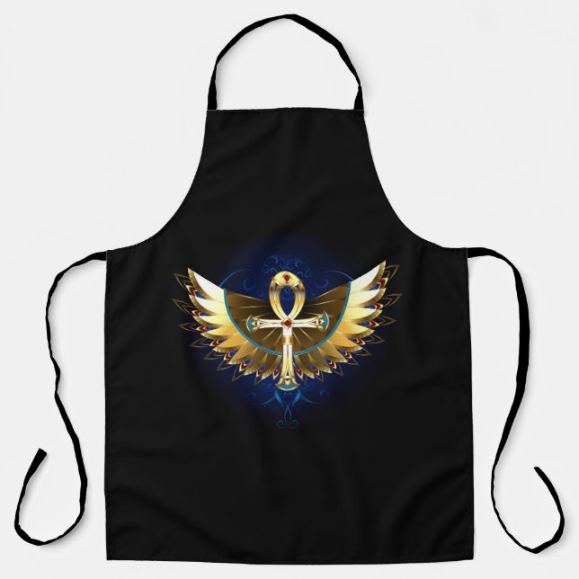 Delantal Ankh de oro con alas (Anverso)