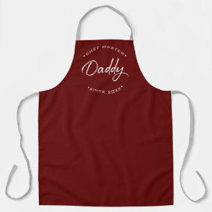 Delantal Año Personalizado Chef Master Papá Rojo Personaliz