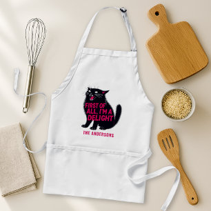 Delantal Ante todo soy un delicioso gato negro rugiente