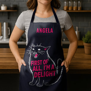 Delantal Ante Todo Soy Un Delicioso Gato Negro Rugiente