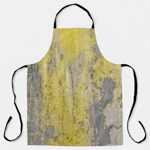 Delantal Antigua pared de hormigón gris con pintura amarill