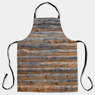 Delantal Antigua pared de tablas de madera con grietas. Beb