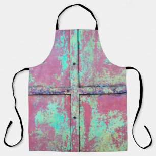 Delantal Antigua pared pintada de verde con textura oxidada