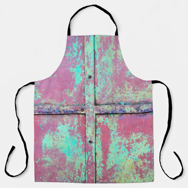 Delantal Antigua pared pintada de verde con textura oxidada (Anverso)