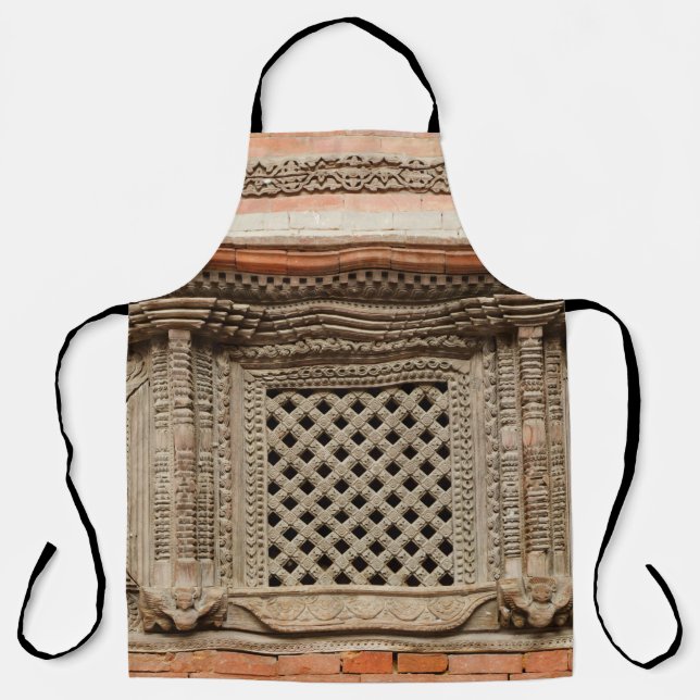 Delantal Antigua ventana en el patio Nasal Chowk de Hanuman (Anverso)