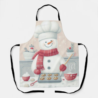 Delantal Antiguo Navidad de Snowman en Apron