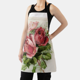 Delantal Antiguos Rosas florales de época