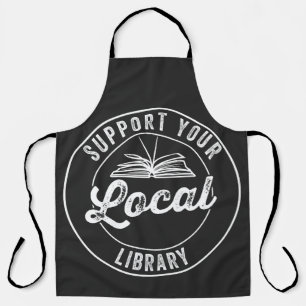 Delantal apoyar la camiseta de su Pegatina local librarY Sq