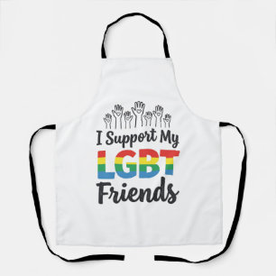 Delantal Apoyo a mis amigos LGBT Vector Orgullo Arcoíris De