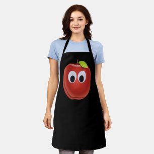 Delantal Apple, fruta roja con ojos de google - Personaliza