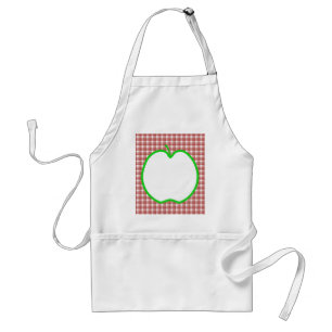 Delantal Apple verde con el modelo rojo y blanco del