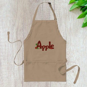 Delantal Apple Word Art con manzanas rojas y verdes