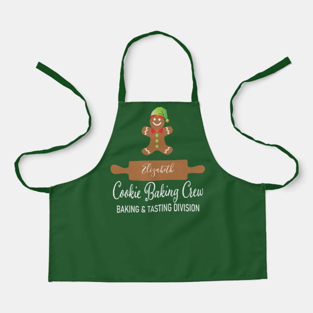 Delantal Apran de Navidades verdes de Cookie Baking Crew (Anverso)