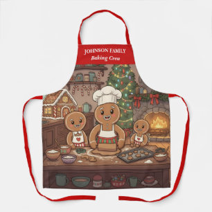 Delantal Aprano de feriado familiar Gingerbread