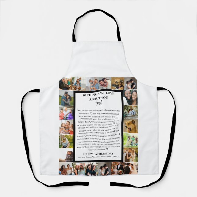 Delantal Apreciación de papá | Collage de fotos del Día del (Anverso)