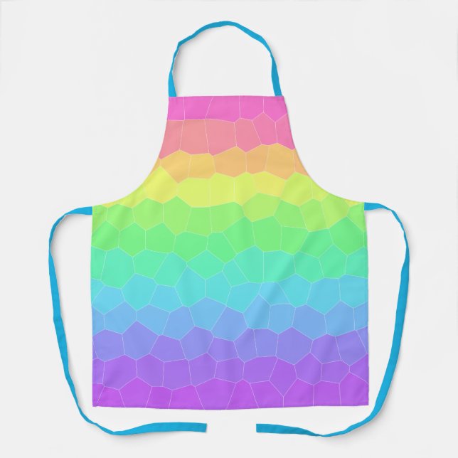 Delantal Aprendo de gradiente geométrico luminoso arcoiris (Anverso)