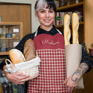 Delantal Aprendo del patrón de tracción roja clásico con no