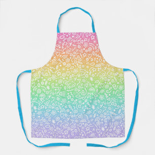 Delantal Aprendo gradiente de Doodles Iris brillante