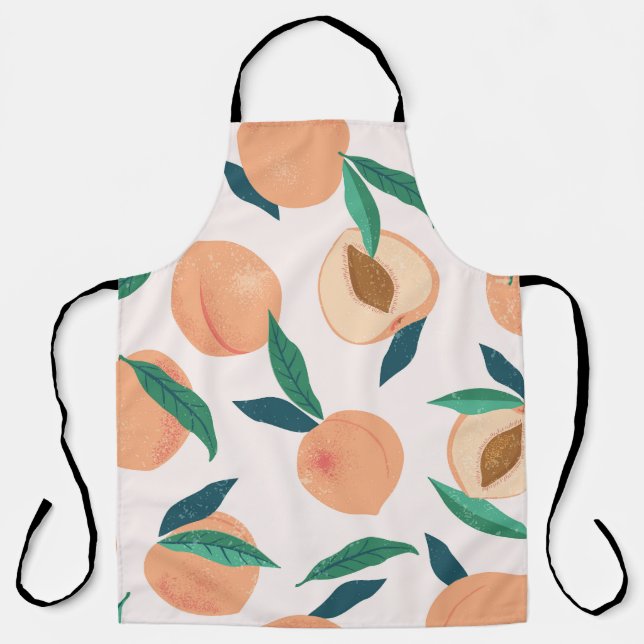 Delantal Apricot De Peach: Patrón Tropical Sin Marea. (Anverso)