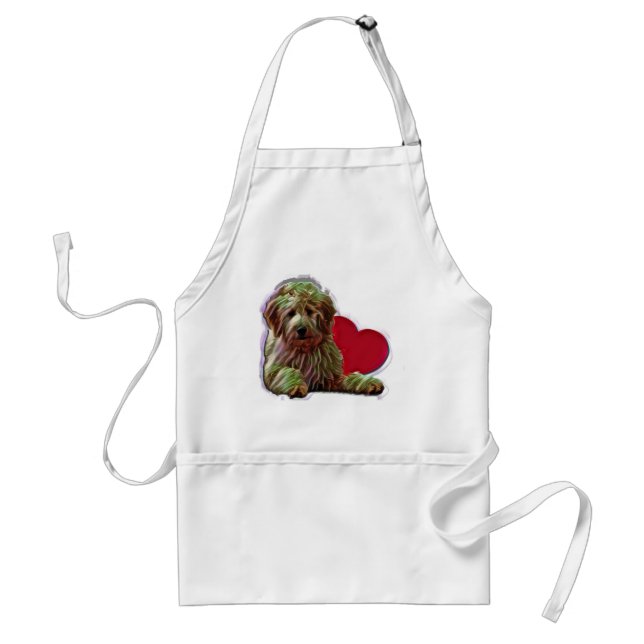 Delantal Apricot Goldendoodle Heart (Frente)