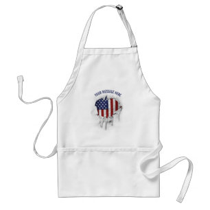 Delantal Apro de Adultos con Bandera Americana Triturada, D