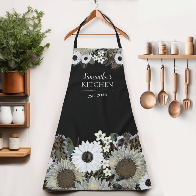 Delantal Apron (Indulge in the elegant sunflower charm of our Womens apron.  Cook in style and let your name shine!)