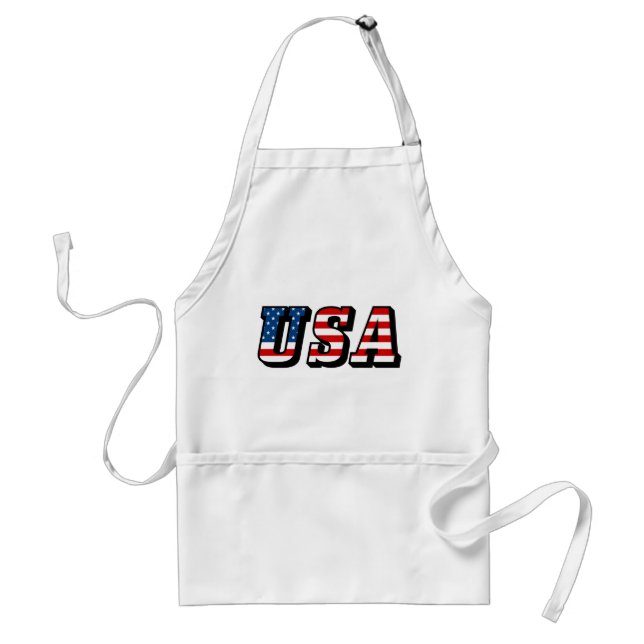 Delantal Apron adulto de bandera de Estados Unidos (Frente)