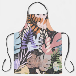 Delantal Aprón adulto : Hojas abstractas (grises)