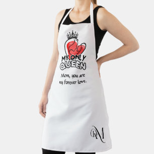 Delantal Apron adulto : Mi única reina (blanca)
