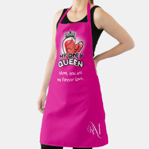 Delantal Apron adulto : Mi única reina (magenta)
