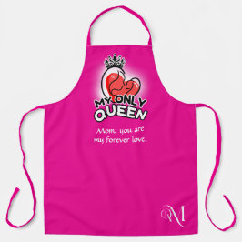 Delantal Apron adulto : Mi única reina (magenta)