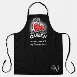 Delantal Apron adulto : Mi única reina (negro)