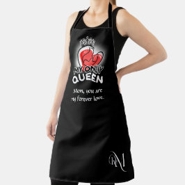 Delantal Apron adulto : Mi única reina (negro)