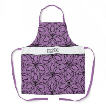 Apron ahumado geométrico negro y morado