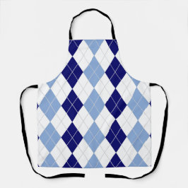 Delantal Apron allover azul y blanco argílico