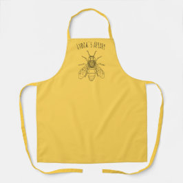 Delantal Apron amarillo personalizado con Ilustracion de ab