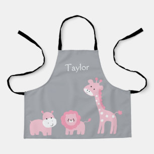 Delantal Apron: Animales Safari personalizados