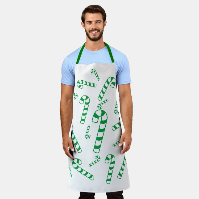 Delantal Apron (ao) - Caña de Candy a rayas verdes (Gastado)
