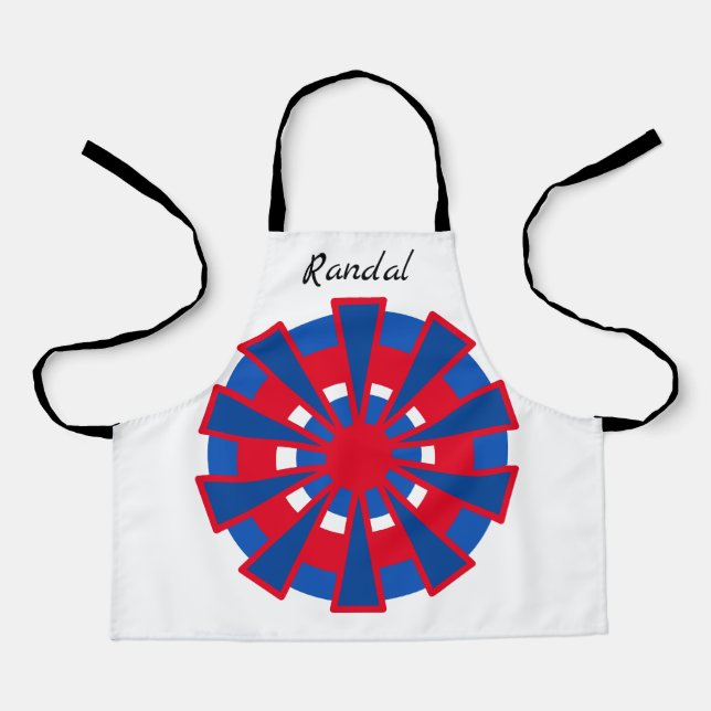 Delantal Apron (ao) - Triángulos y círculos con nombre (Anverso)