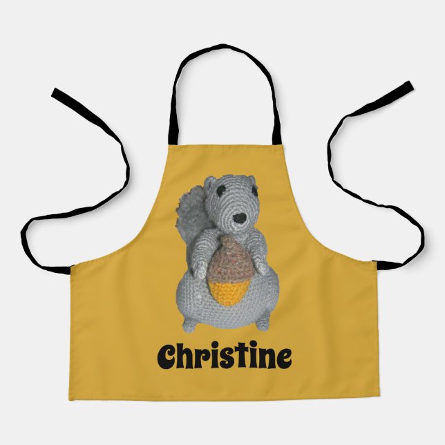 Delantal Apron - Ardilla de juguete con maíz (Anverso)