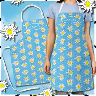 Delantal Aprón azul claro del patrón Edelweiss de bonito