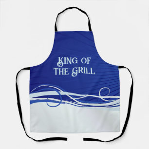 Delantal Apron azul con modernos baños y un decir Personali