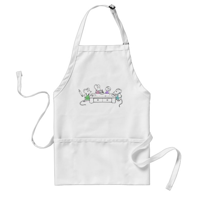 Delantal Apron azul de ratones de baño (Frente)
