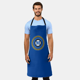 Delantal Apron - Azul - Personalizado - Añadir Inicial